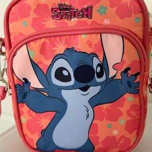 Disney Blue Stitch Coral Floral Crossbody Bag